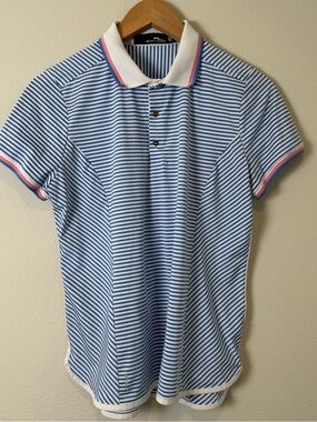RLX Ralph Lauren Womens Tailored Fit Golf Polo Shirt Striped Womens Size Medium